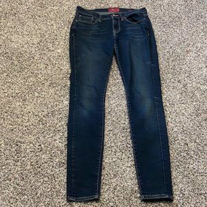 LUCKY BRAND Dark-Med Wash BLUE STRETCH Ankle JEANS * BROOKLYN SKINNY * sz 2 / 26